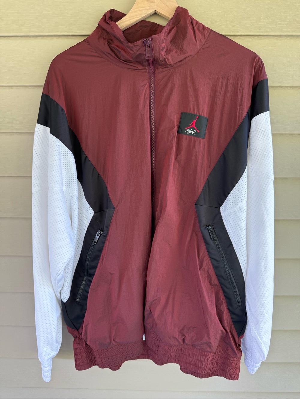 Jordan Men’s Windbreaker Jacket in Burgundy, White & Black